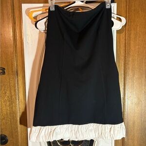 Altar'd State Black Mini Dress with Cream Ruffle Hem